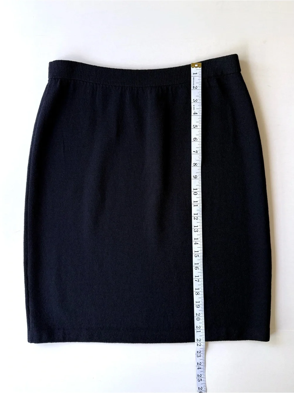St. John Basics Classic Black Knit Pencil Skirt Size 10